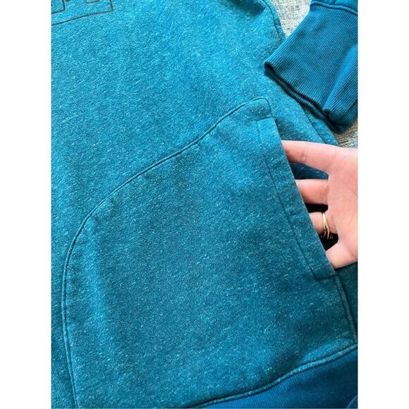 Under Armour Heathered Blue Green Loose Fit Baseline Fleece Hoodie Men's XL - Picture 6 of 8